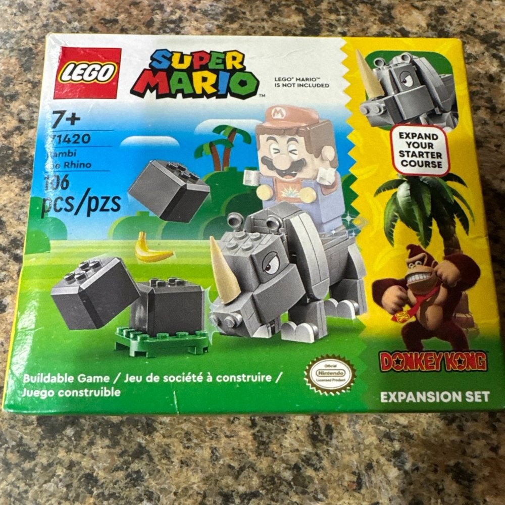 LEGO: Super Mario Rambi the Rhino Expansion Set (71420) Donkey Kong DK - NEW